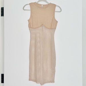 Slip style Dress, empire waist, nude color